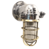 Nautical Naval Patt Aluminium Passageway Wall Light With Brass Cage 2 pieces