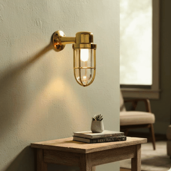 Nautical Marine Brass Ship Wall Sconce Passageway Bulkhead Light