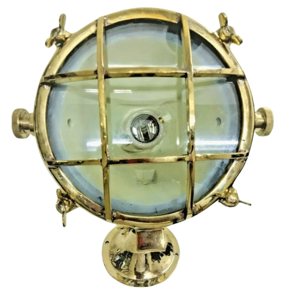 NAUTICAL VINTAGE STYLE SEARCH CARGO SPOT ALUMINIUM & BRASS ANTIQUE LIGHT