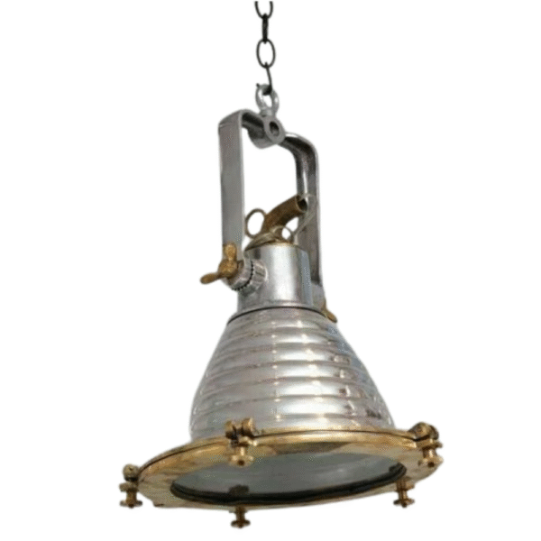 Nautical Aluminium & Brass Smooth Cargo Wiska Ceiling Pendant Spot Light
