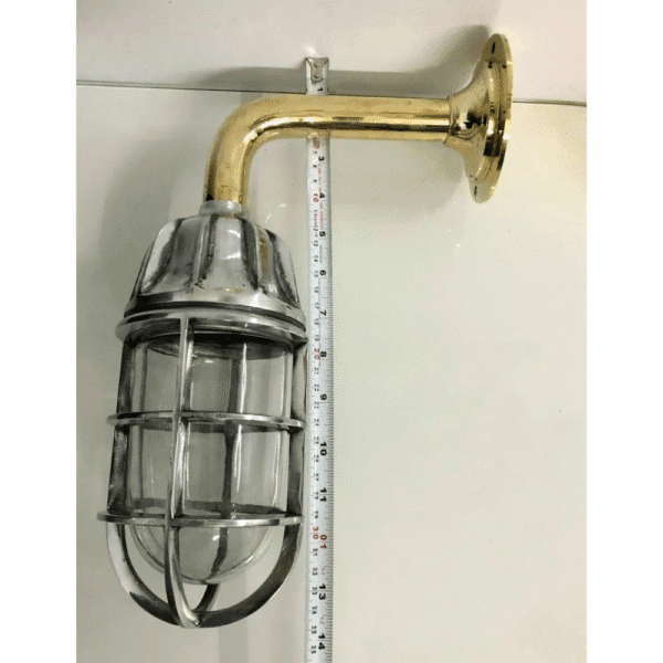 Nautical Vintage Style Bulkhead Passage Way Aluminium & Brass Arm Light 2 pieces