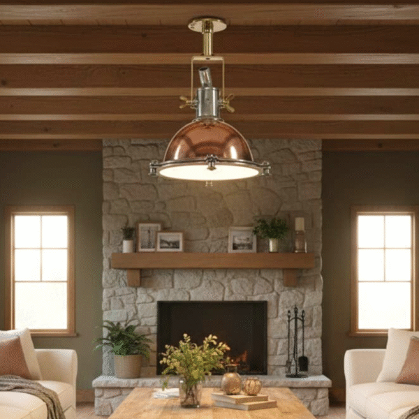 Nautical Marine Hanging Cargo Pendant Spot Light Fixture Aluminum Brass & Copper
