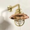 Brass & Copper Bulkhead Wall Light Vintage Nautical Industrial Sconce Lamp