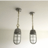 Nautical Vintage Style Bulkhead Pair Aluminum Hanging Light