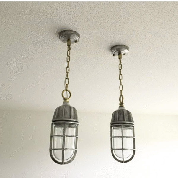 Nautical Vintage Style Bulkhead Pair Aluminum Hanging Light