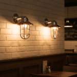 Nautical Marine Bulkhead Light Swan Style Aluminum Wall Light Copper Shade 2 pieces
