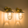 Nautical Style Brass Wall Sconce Bulkhead Light with Aluminum Shade 2 pieces