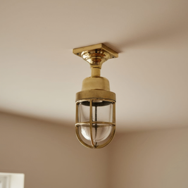 Maritime Post Mounted Brass Bulkhead Ceiling Nautical Light
