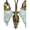 Antique Brass Double Wall Sconce with Cut Glass Shades | Vintage Ornate Twin Arm Lamp