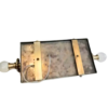 Vintage Brass Wall Lights with Clear Glass & Glass Ball Finials | Pair of Art Deco Sconces