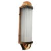 Antique Brass Art Deco Wall Lights with Twisted Frosted Glass Rods | Pair of Vintage Sconces