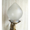 Pair of Antique Brass Mermaid Fairy Wall Lamps with Frosted Etched Glass Shades | Vintage Figurine Sconces