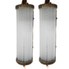 Antique Brass Art Deco Wall Lights with Twisted Frosted Glass Rods | Pair of Vintage Sconces