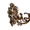 Pair of Antique Brass Victorian Wall Lamps with Frosted Glass Shades | Ornate Vintage Sconces