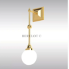 Vintage Brass Wall Light with Milk Glass Globe | Art Deco Hanging Globe Sconce