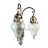Antique Brass Double Wall Sconce with Cut Glass Shades | Vintage Ornate Twin Arm Lamp