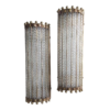 Pair of Art Deco brass wall sconces with twisted glass rods