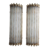 Vintage Art Deco Brass Wall Lights with Twisted Glass Rods | Pair of Decorative Sconce Lamps