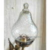 Pair of Antique Brass Mermaid Fairy Wall Lamps with Cut Clear Glass Shades | Vintage Figurine Sconces