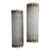 Vintage Art Deco Brass Wall Lights with Twisted Glass Rods | Pair of Decorative Sconce Lamps