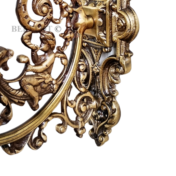 Pair of Vintage Brass Wall Sconces with Cut Clear Glass Shades | Ornate Victorian Style Lamps