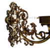 Pair of Antique Brass Victorian Wall Sconces with Frosted Flame Glass Shades | Ornate Vintage Lamps