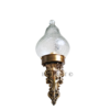 Pair of Vintage Brass Wall Sconces with Cut Clear Glass Shades | Ornate Victorian Style Lamps
