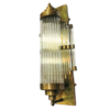 Vintage Art Deco Brass Wall Lamp with Tiered Clear Glass Rods | Decorative Sconce Light