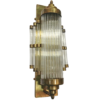 Vintage Art Deco Brass Wall Lamp with Tiered Clear Glass Rods | Decorative Sconce Light