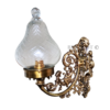 Pair of Vintage Brass Wall Sconces with Cut Clear Glass Shades | Ornate Victorian Style Lamps