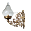 Pair of Vintage Brass Wall Sconces with Cut Clear Glass Shades | Ornate Victorian Style Lamps