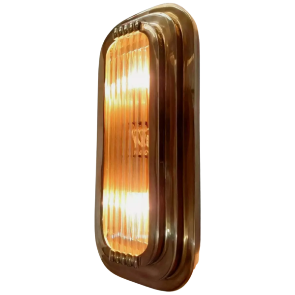 Art Deco Brass Wall Light with Clear Glass Rods | Vintage Geometric Sconce Lamp