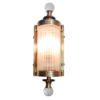 Vintage Brass Wall Lights with Clear Glass & Glass Ball Finials | Pair of Art Deco Sconces