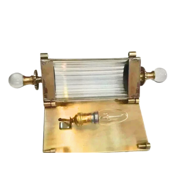 Vintage Brass Wall Lights with Clear Glass & Glass Ball Finials | Pair of Art Deco Sconces